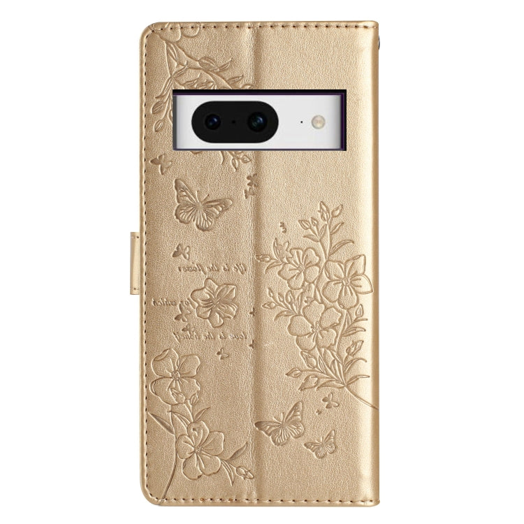 For Google Pixel 8 Butterflies and Flowers Leather Phone Case