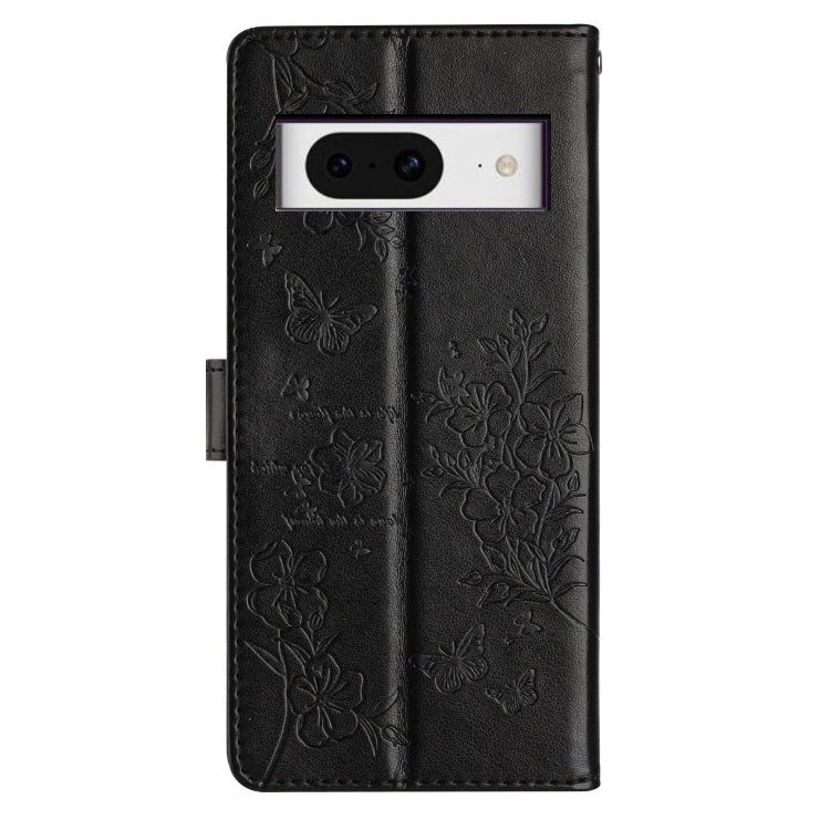 For Google Pixel 8 Butterflies and Flowers Leather Phone Case