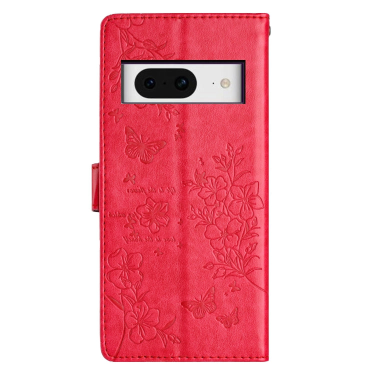 For Google Pixel 8 Butterflies and Flowers Leather Phone Case