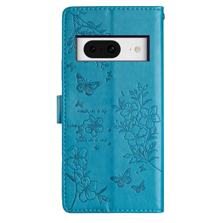 For Google Pixel 8 Butterflies and Flowers Leather Phone Case