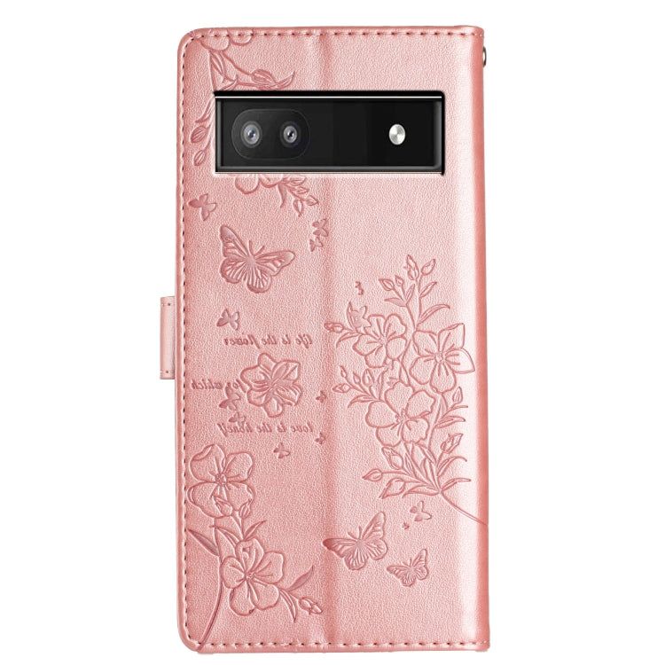 For Google Pixel 7a Butterflies and Flowers Leather Phone Case