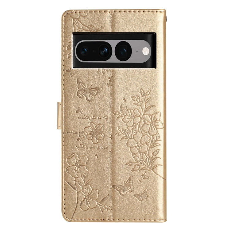 For Google Pixel 7 Pro 5G Butterflies and Flowers Leather Phone Case