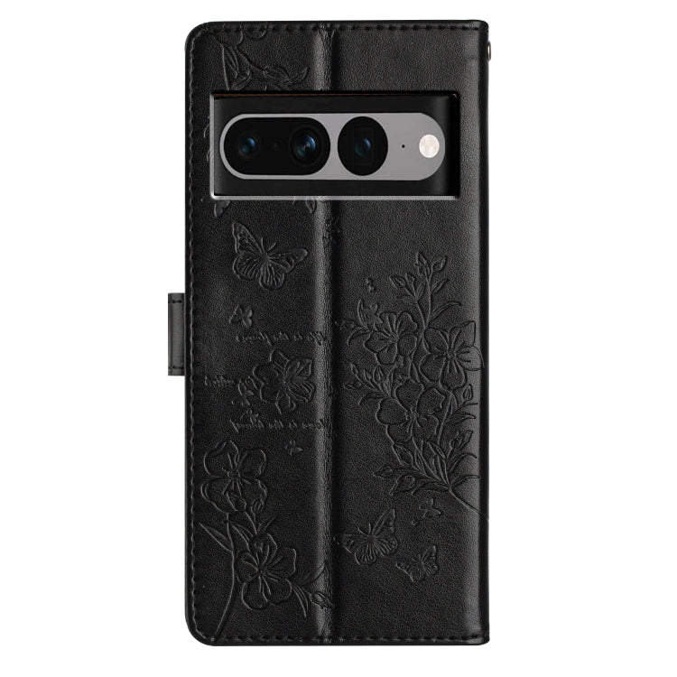For Google Pixel 7 Pro 5G Butterflies and Flowers Leather Phone Case