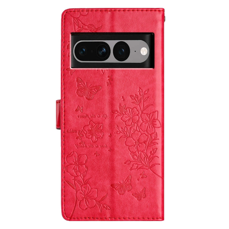 For Google Pixel 7 Pro 5G Butterflies and Flowers Leather Phone Case