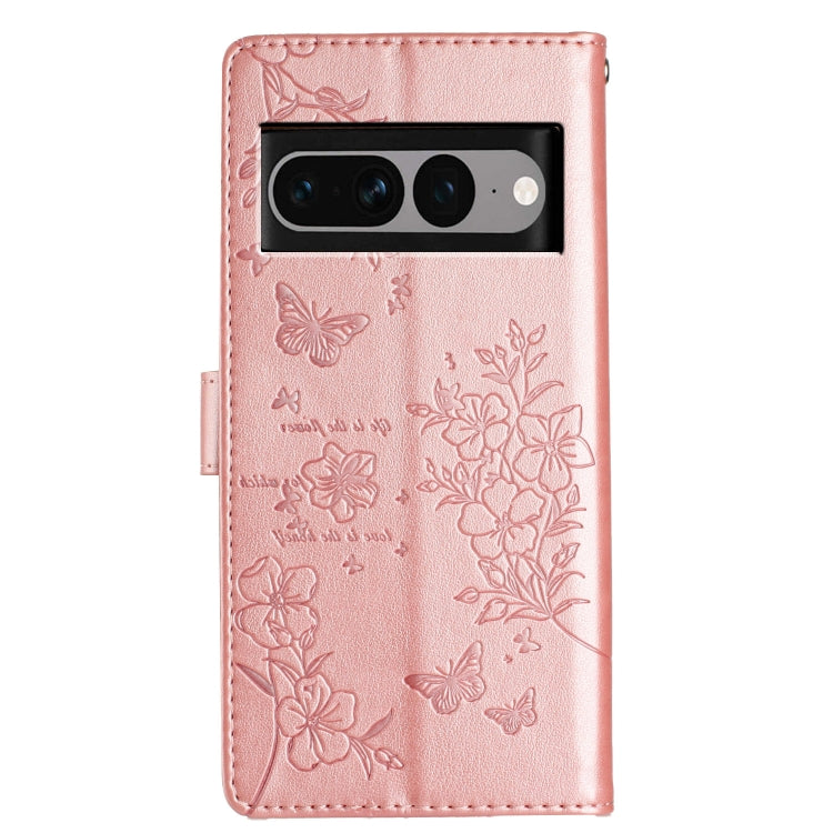 For Google Pixel 7 Pro 5G Butterflies and Flowers Leather Phone Case