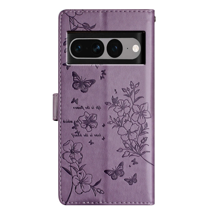 For Google Pixel 7 Pro 5G Butterflies and Flowers Leather Phone Case