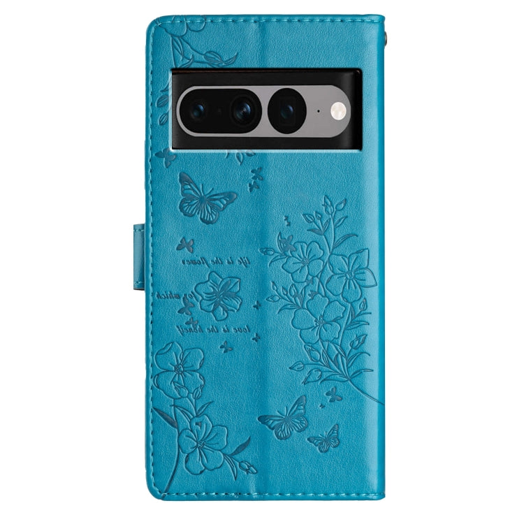 For Google Pixel 7 Pro 5G Butterflies and Flowers Leather Phone Case