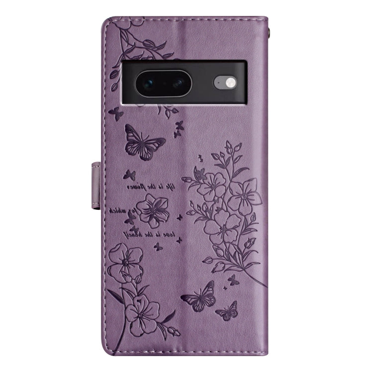 For Google Pixel 6 Pro Butterflies and Flowers Leather Phone Case