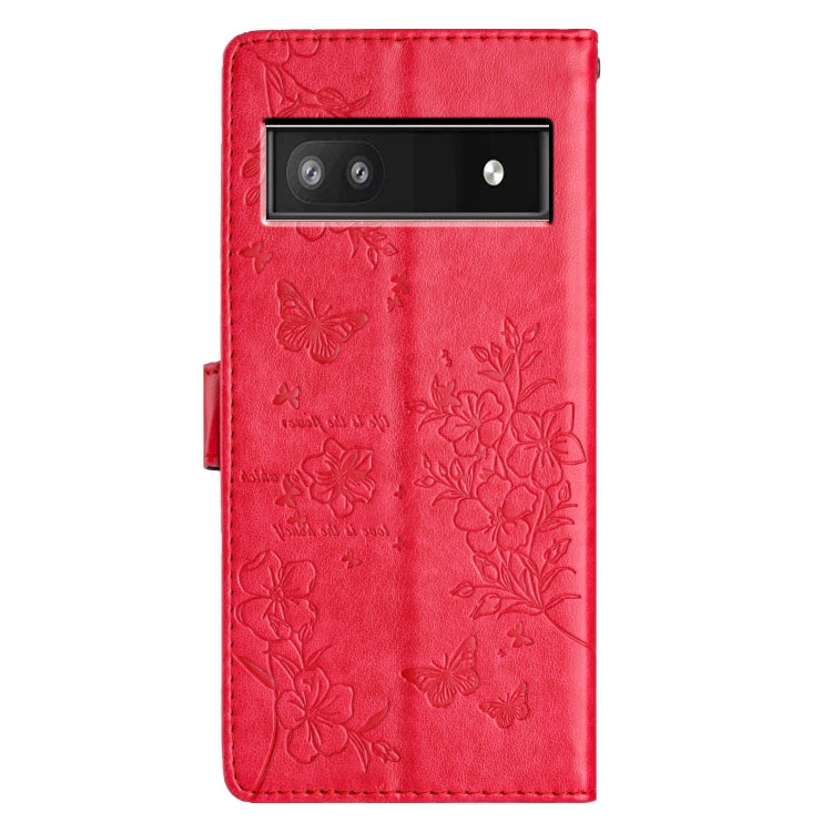 For Google Pixel 9a Butterflies and Flowers Leather Phone Case
