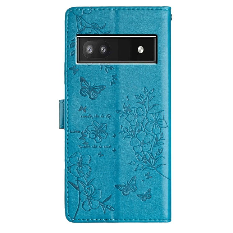 For Google Pixel 9a Butterflies and Flowers Leather Phone Case