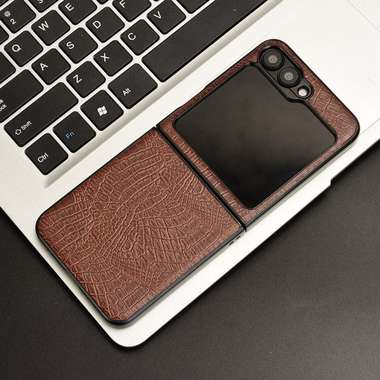 For Samsung Galaxy Z Flip7 FE / Flip6 Crocodile Texture Back Cover Phone Case