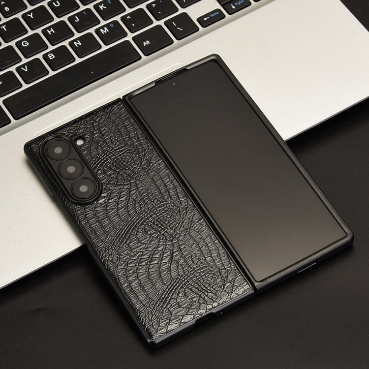 For Samsung Galaxy Z Fold6 Crocodile Texture Back Cover Phone Case