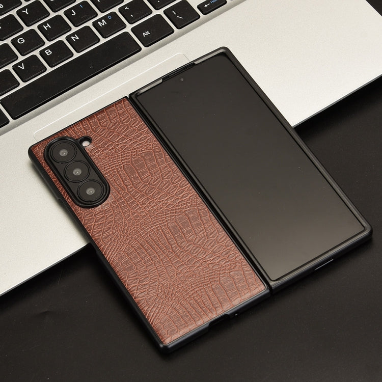For Samsung Galaxy Z Fold6 Crocodile Texture Back Cover Phone Case