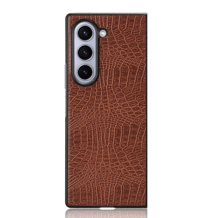 For Samsung Galaxy Z Fold6 Crocodile Texture Back Cover Phone Case