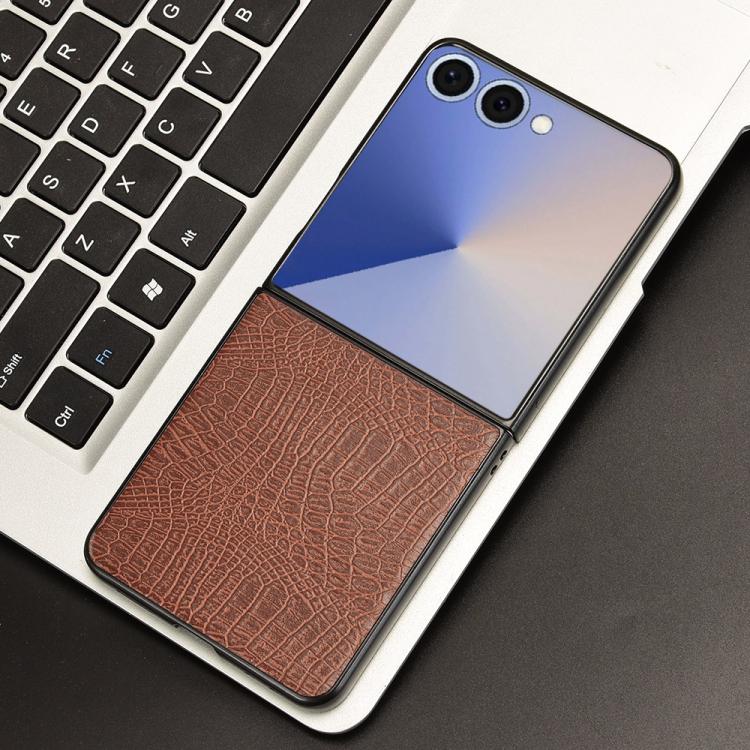 For Samsung Galaxy Z Flip7 5G Crocodile Texture Back Cover Phone Case