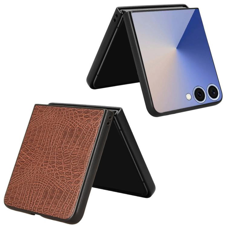 For Samsung Galaxy Z Flip7 5G Crocodile Texture Back Cover Phone Case