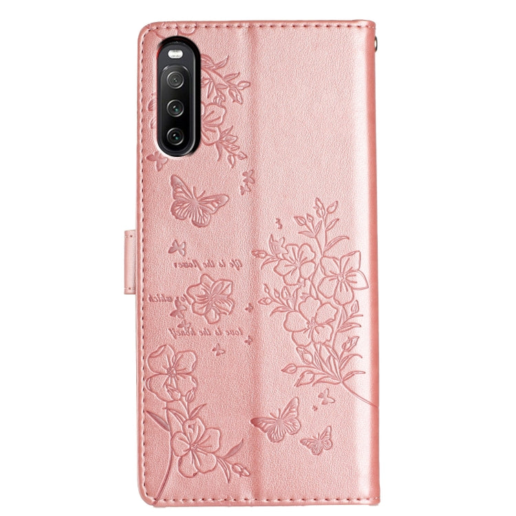 For Sony Xperia 10 V Butterflies and Flowers Leather Phone Case