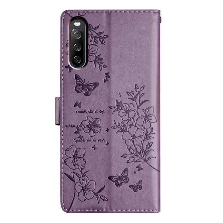 For Sony Xperia 10 V Butterflies and Flowers Leather Phone Case