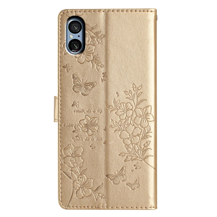 For Sony Xperia 5 V Butterflies and Flowers Leather Phone Case