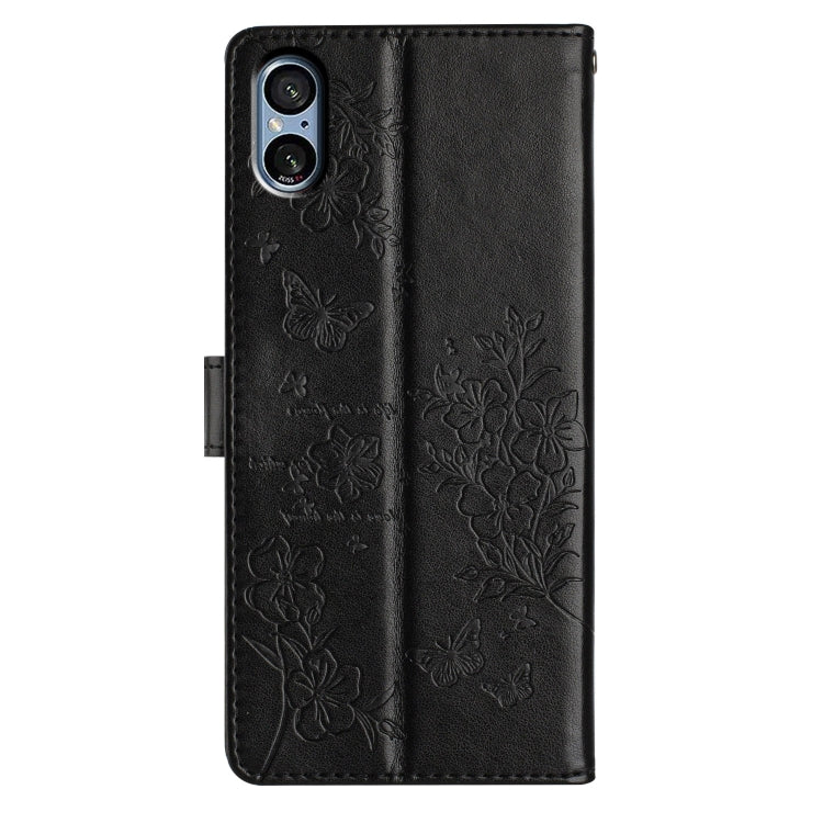 For Sony Xperia 5 V Butterflies and Flowers Leather Phone Case