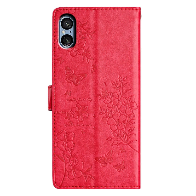 For Sony Xperia 5 V Butterflies and Flowers Leather Phone Case