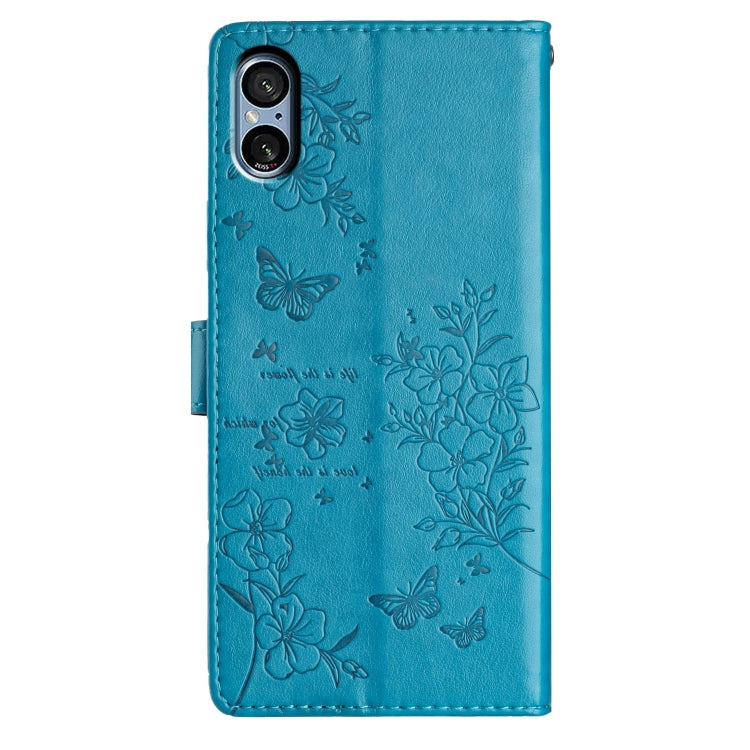 For Sony Xperia 5 V Butterflies and Flowers Leather Phone Case