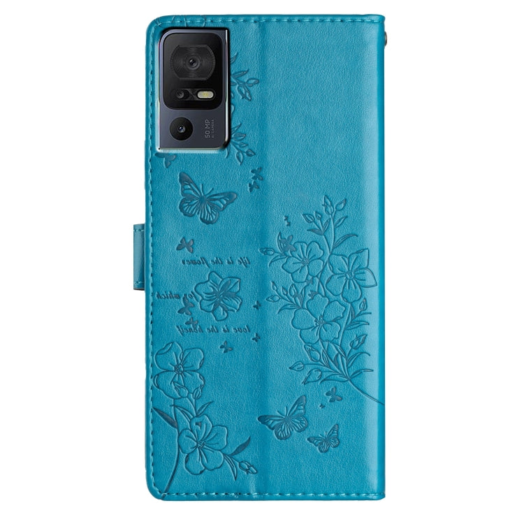 For TCL 40 SE Butterflies and Flowers Leather Phone Case