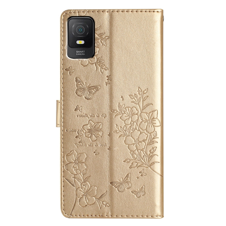 For TCL 403 Butterflies and Flowers Leather Phone Case