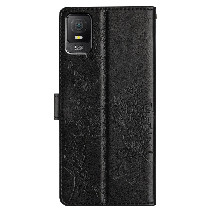 For TCL 403 Butterflies and Flowers Leather Phone Case