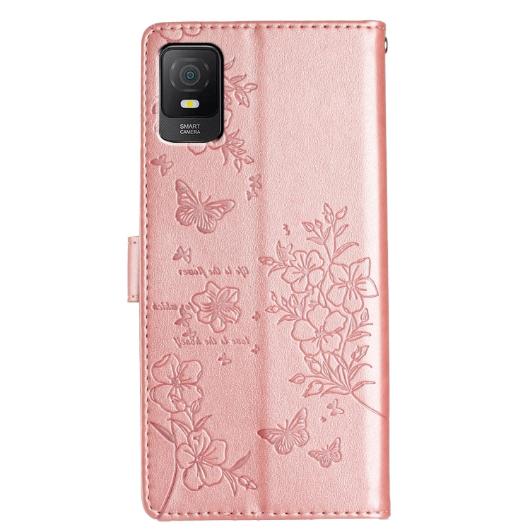 For TCL 403 Butterflies and Flowers Leather Phone Case