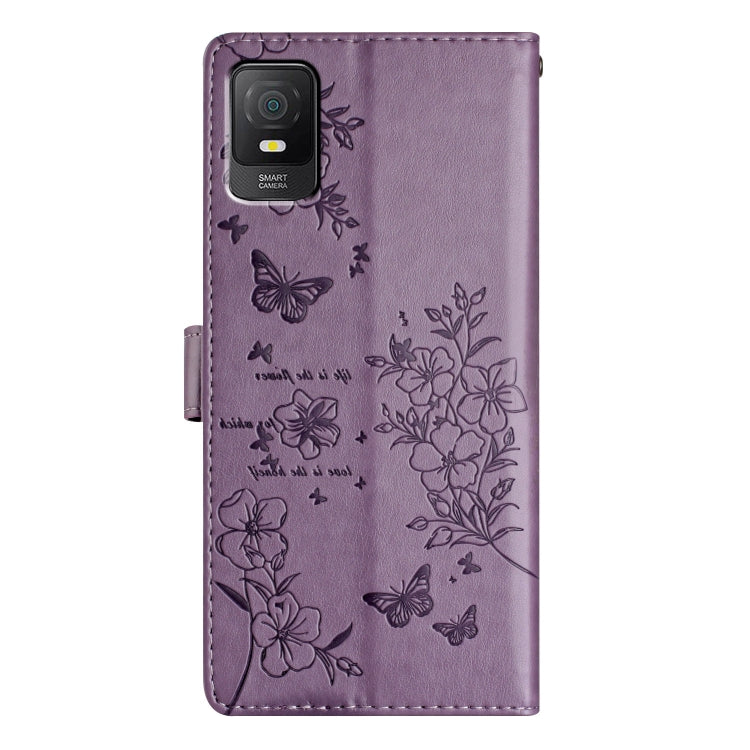For TCL 403 Butterflies and Flowers Leather Phone Case