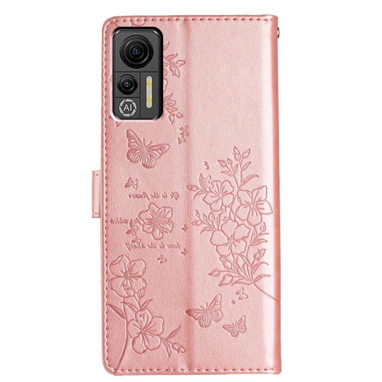 For Ulefone Note 14 Butterflies and Flowers Leather Phone Case