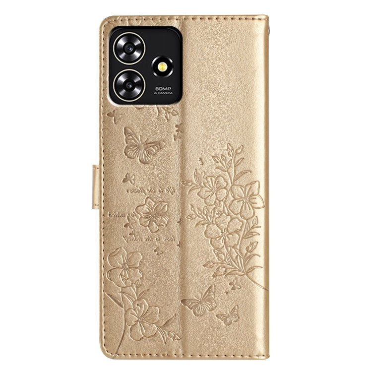 For ZTE Blade A73 4G Butterflies and Flowers Leather Phone Case
