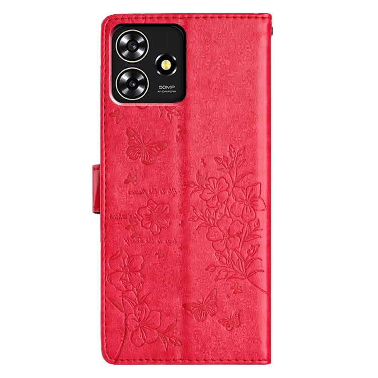 For ZTE Blade A73 4G Butterflies and Flowers Leather Phone Case