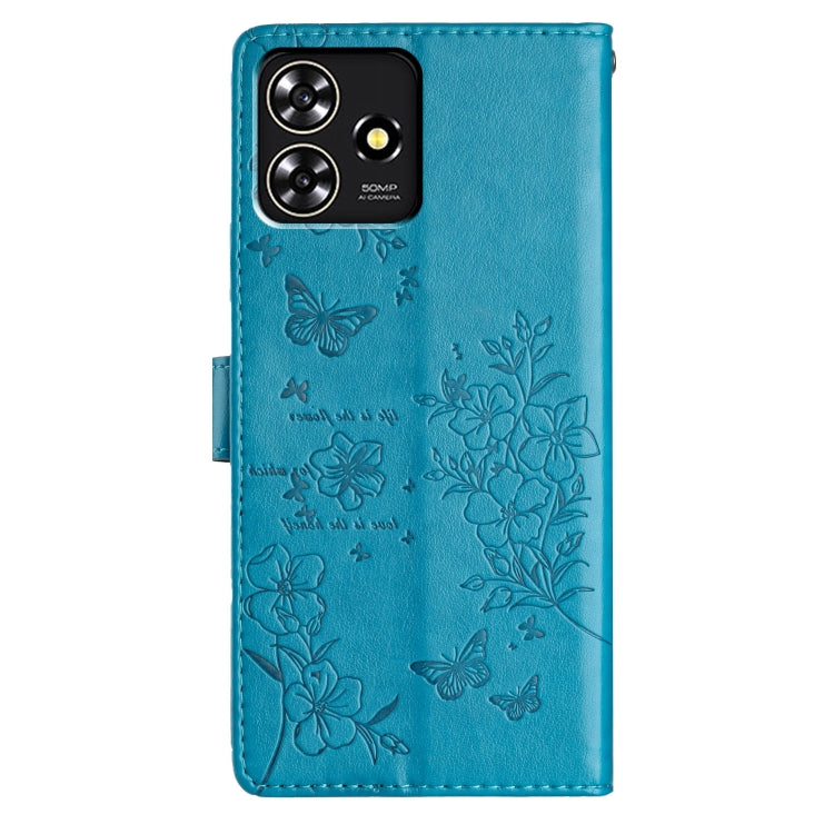 For ZTE Blade A73 4G Butterflies and Flowers Leather Phone Case