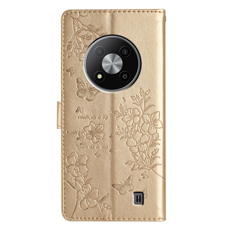 For ZTE Blade A73 5G Butterflies and Flowers Leather Phone Case