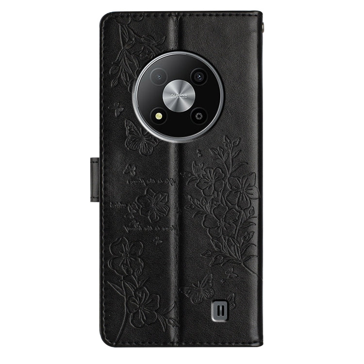 For ZTE Blade A73 5G Butterflies and Flowers Leather Phone Case