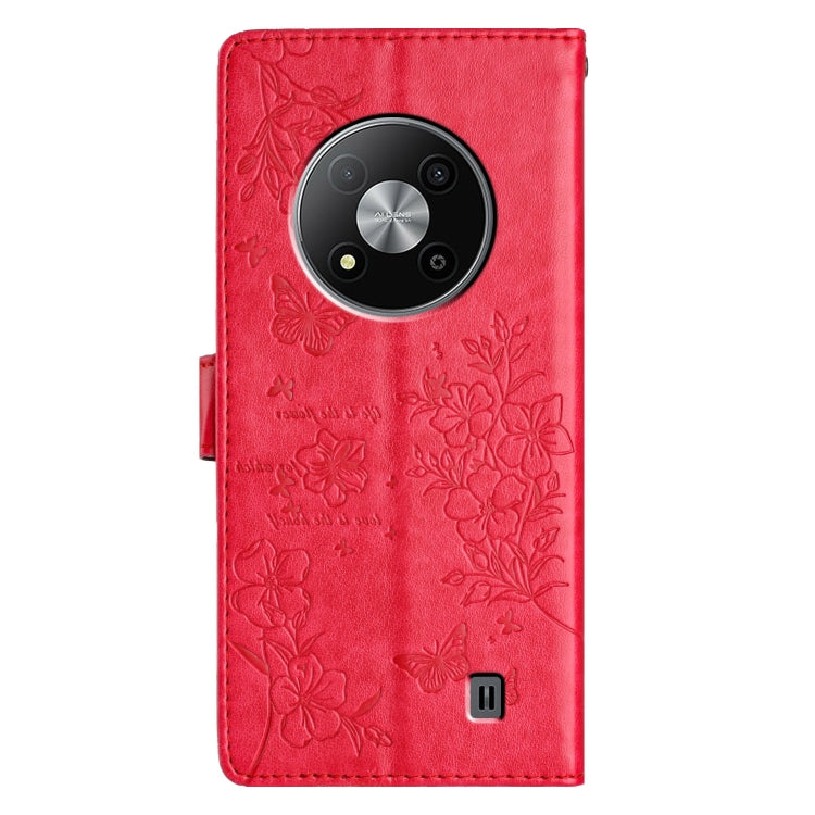 For ZTE Blade A73 5G Butterflies and Flowers Leather Phone Case