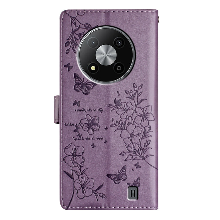 For ZTE Blade A73 5G Butterflies and Flowers Leather Phone Case
