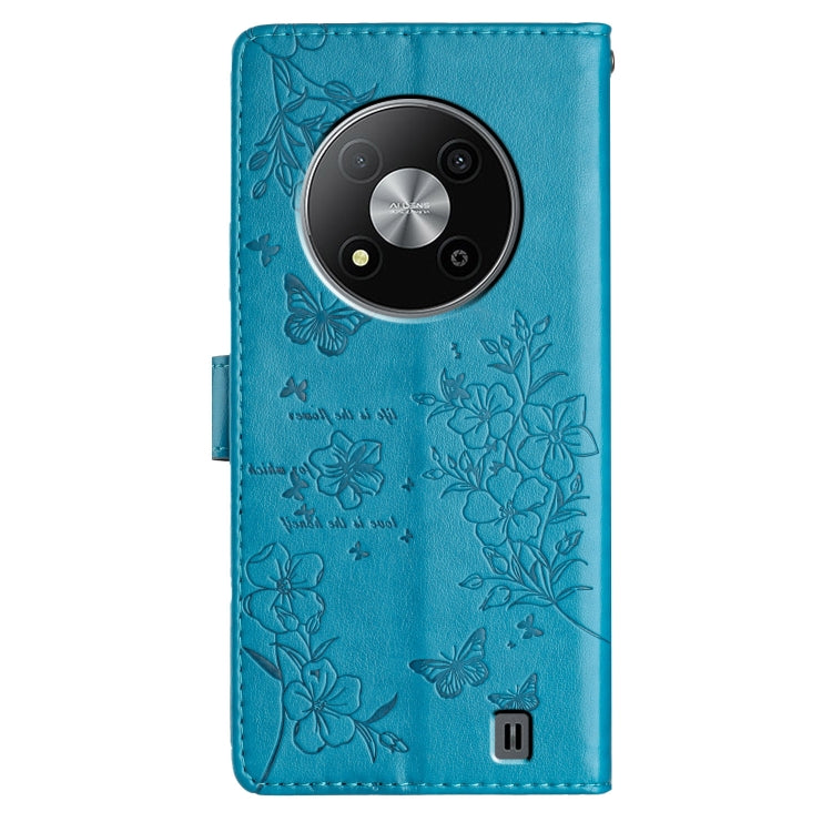 For ZTE Blade A73 5G Butterflies and Flowers Leather Phone Case