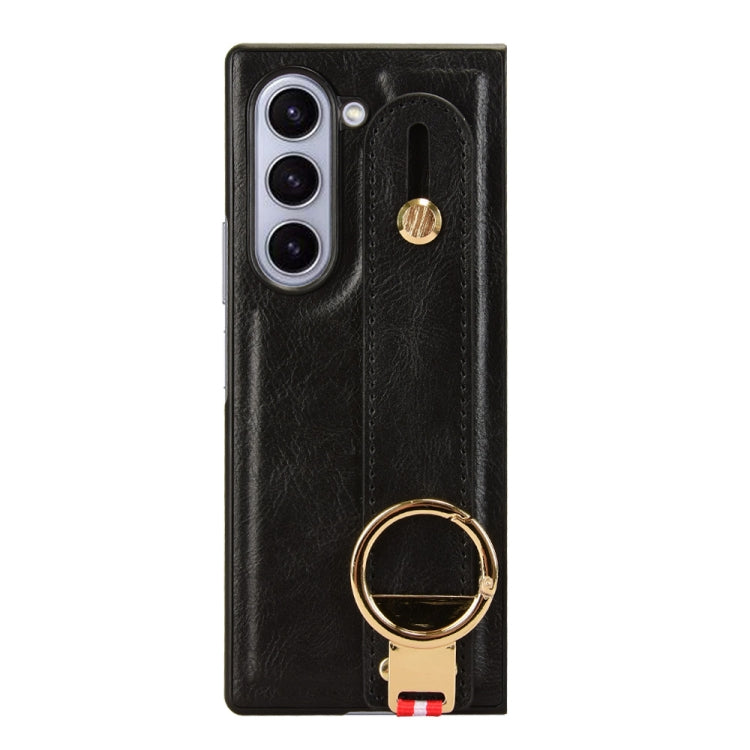 For Samsung Galaxy Z Fold6 Wristband Leather Back Phone Case