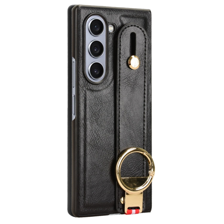 For Samsung Galaxy Z Fold6 Wristband Leather Back Phone Case