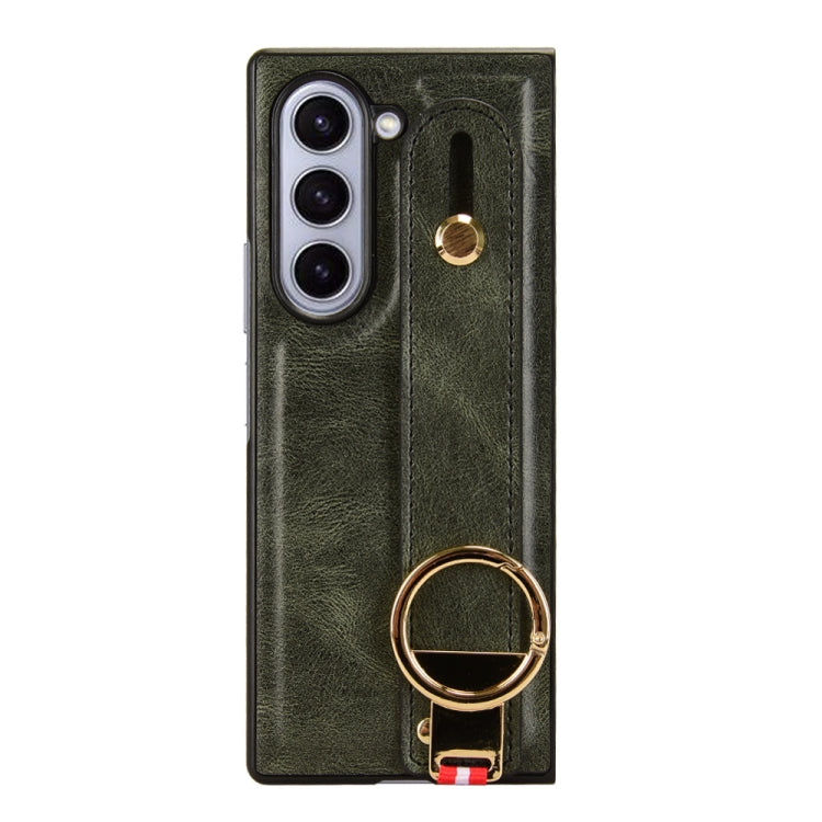 For Samsung Galaxy Z Fold6 Wristband Leather Back Phone Case