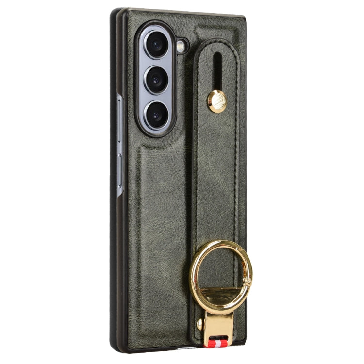 For Samsung Galaxy Z Fold6 Wristband Leather Back Phone Case