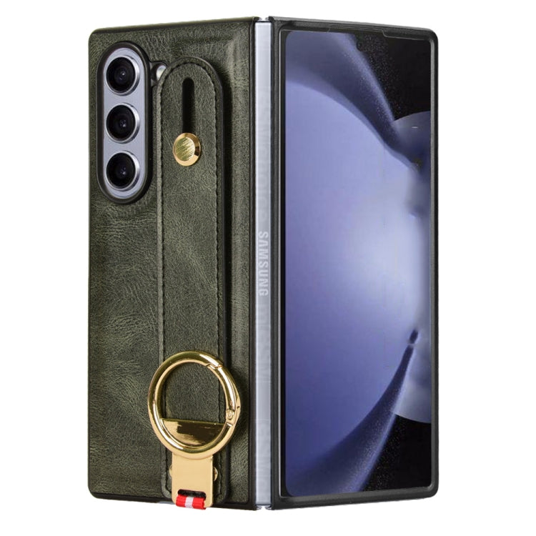 For Samsung Galaxy Z Fold6 Wristband Leather Back Phone Case