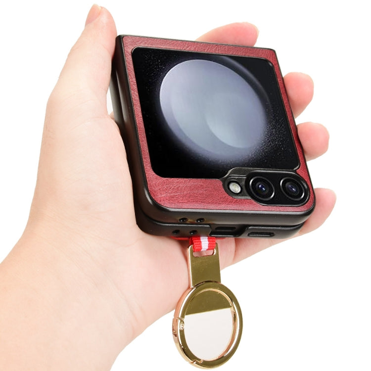 For Samsung Galaxy Z Flip7 FE / Flip6 Wristband Leather Back Phone Case