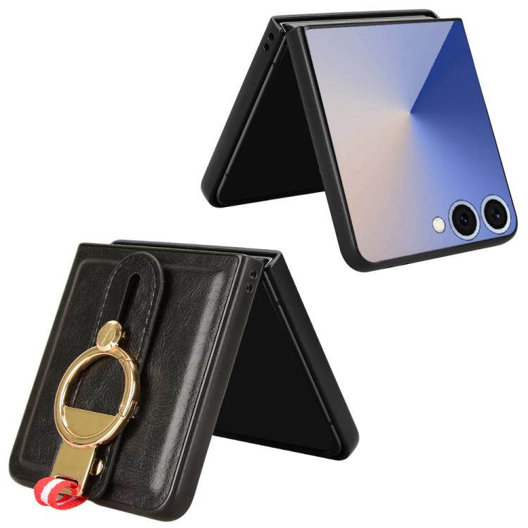 For Samsung Galaxy Z Flip7 5G Wristband Leather Back Phone Case