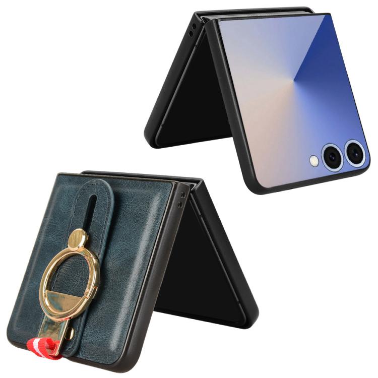 For Samsung Galaxy Z Flip7 5G Wristband Leather Back Phone Case