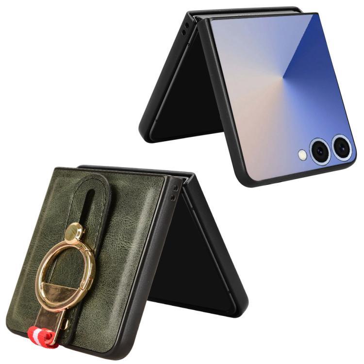 For Samsung Galaxy Z Flip7 5G Wristband Leather Back Phone Case