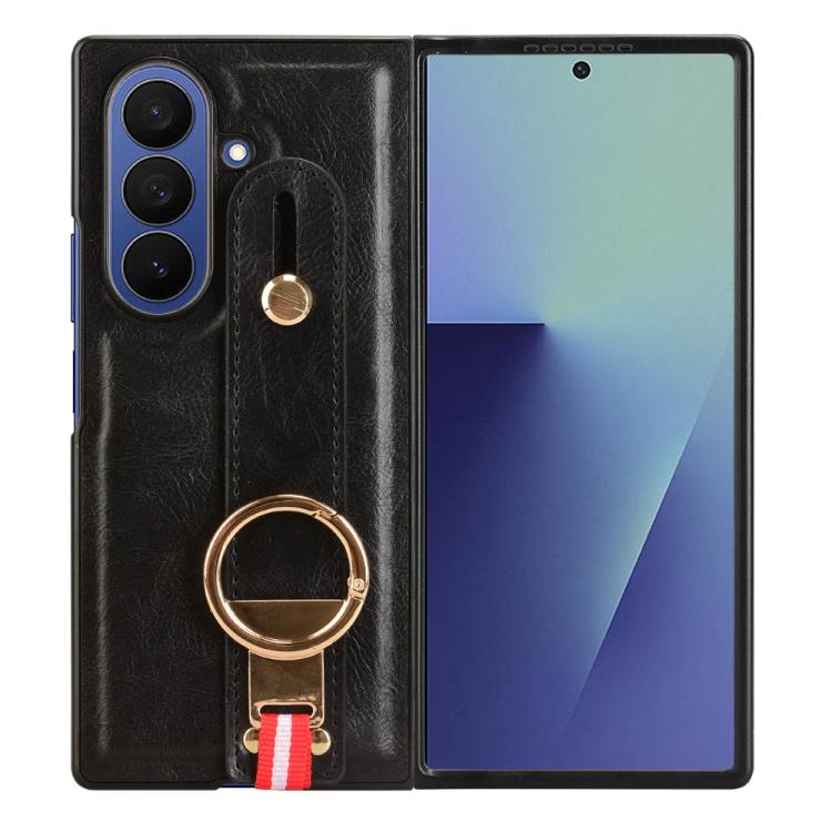 For Samsung Galaxy Z Fold7 5G Wristband Leather Back Phone Case